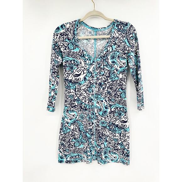 Lilly Pulitzer Blue Floral Juliet Mini Dress Size S - Picture 2 of 6